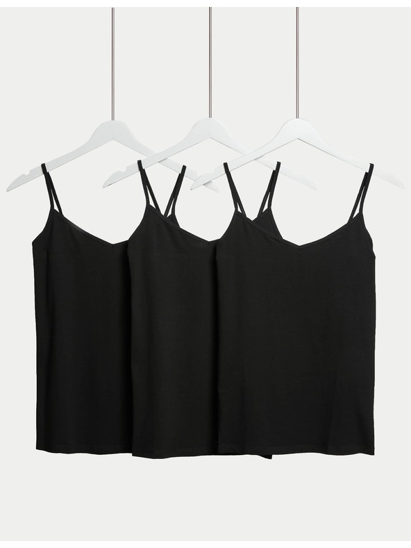 Marks & Spencer Tielko na ramienka s vysokým podielom bavlny, 3 ks Marks & Spencer čierna