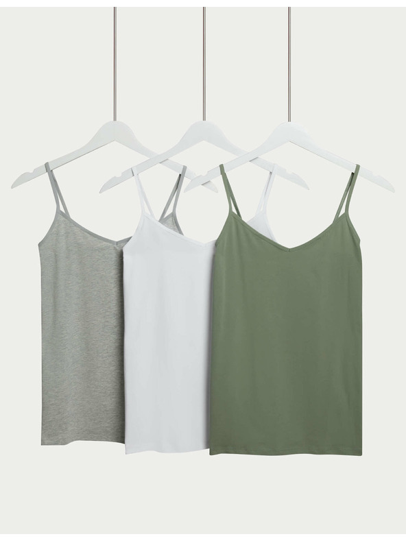 Marks & Spencer Tielko na ramienka s vysokým podielom bavlny, 3 ks Marks & Spencer zelená