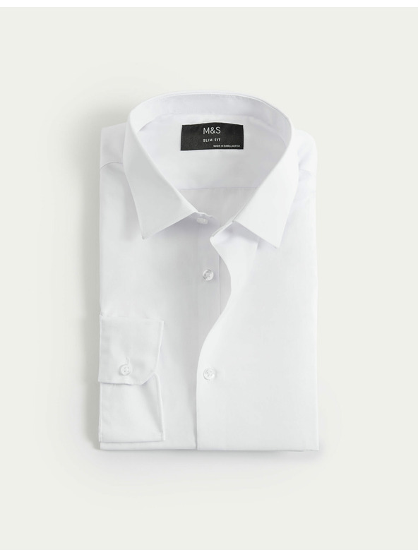 Marks & Spencer Košeľa slim fit, ľahké žehlenie Marks & Spencer biela