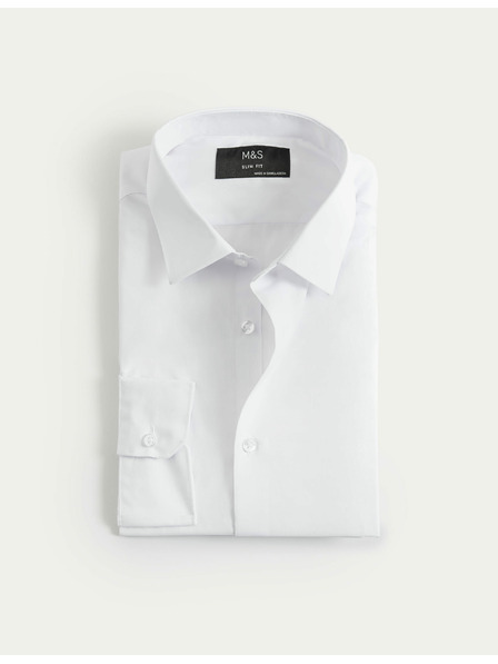 Marks & Spencer Košeľa slim fit, ľahké žehlenie Marks & Spencer biela