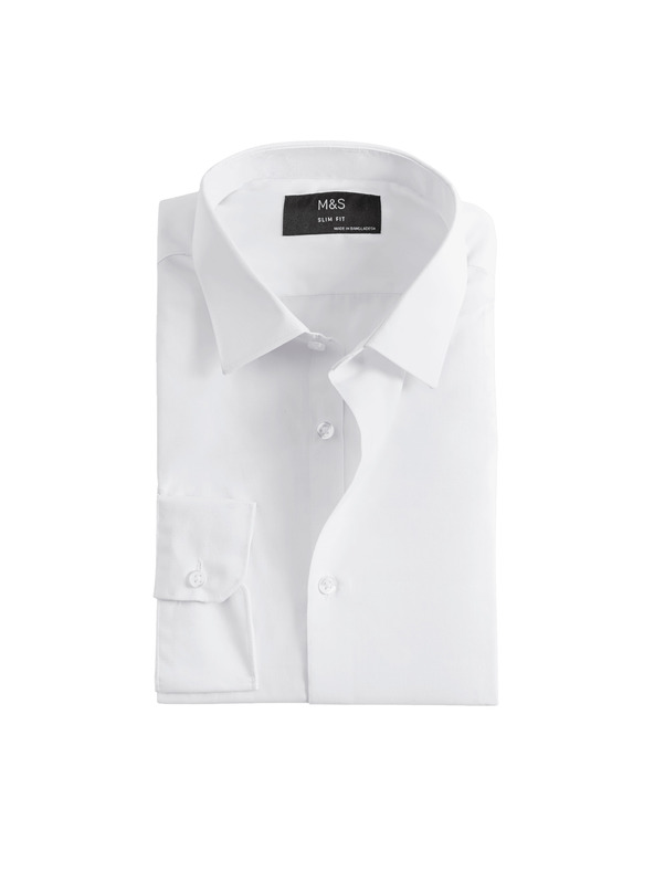 Marks & Spencer Košeľa slim fit, ľahké žehlenie Marks & Spencer biela