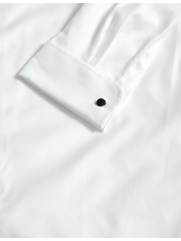 Marks & Spencer Mierne vypasovaná košeľa z luxusnej bavlny s dvojitými manžetami Marks & Spencer biela