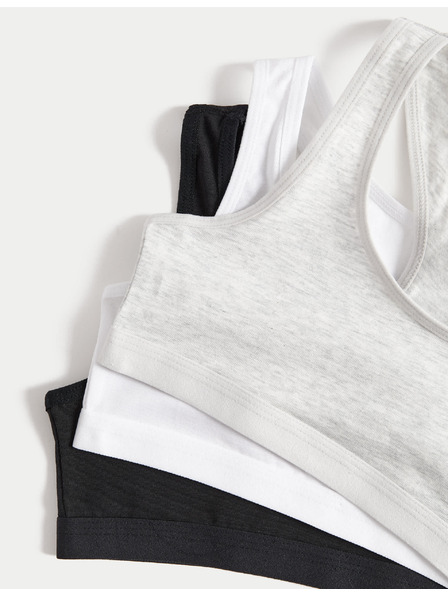 Marks & Spencer Bavlnené topy s vysokým strihom, 3 ks (6-16 rokov) Marks & Spencer sivá