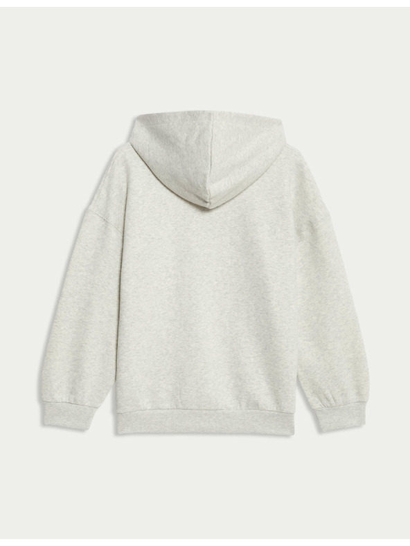 Marks & Spencer Mikina s kapucňou, zapínaním na zips a vysokým podielom bavlny (6–16 rokov) Marks & Spencer šedá