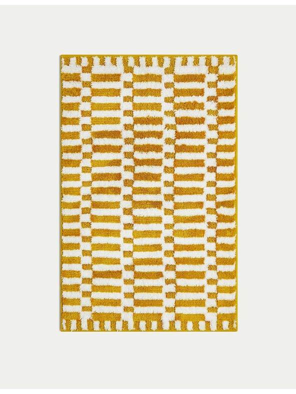 Marks & Spencer Rýchloschnúca kúpeľová predložka zo zmesi bavlny s geometrickým motívom Marks & Spencer žltá