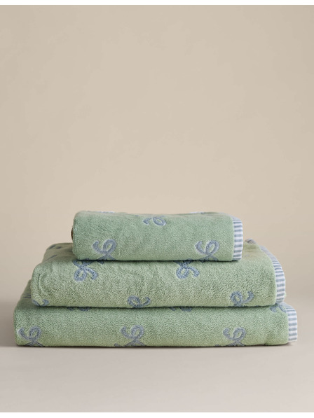 Marks & Spencer Uterák z čistej bavlny s mašľou Marks & Spencer zelená