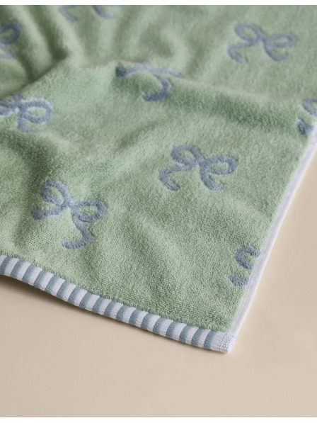 Marks & Spencer Uterák z čistej bavlny s mašľou Marks & Spencer zelená