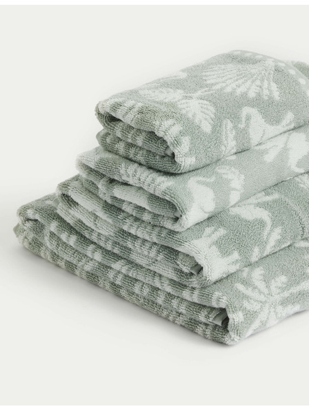 Marks & Spencer Uterák z čistej bavlny s motívom slona a paliem Marks & Spencer zelená