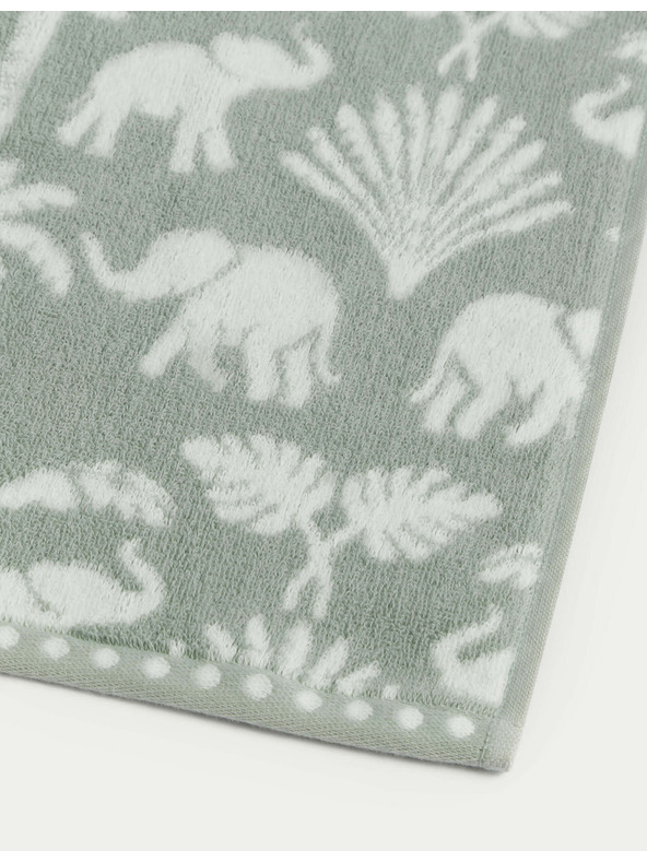 Marks & Spencer Uterák z čistej bavlny s motívom slona a paliem Marks & Spencer zelená