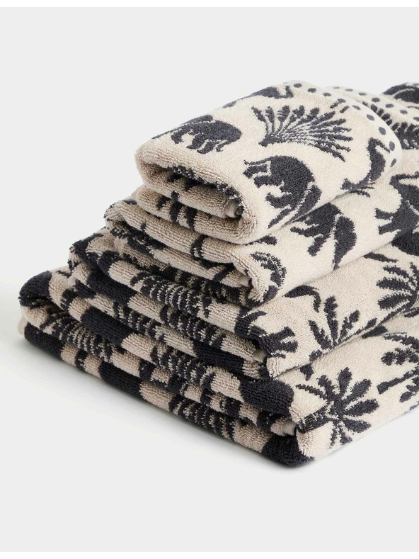 Marks & Spencer Uterák z čistej bavlny s motívom slona a paliem Marks & Spencer sivá