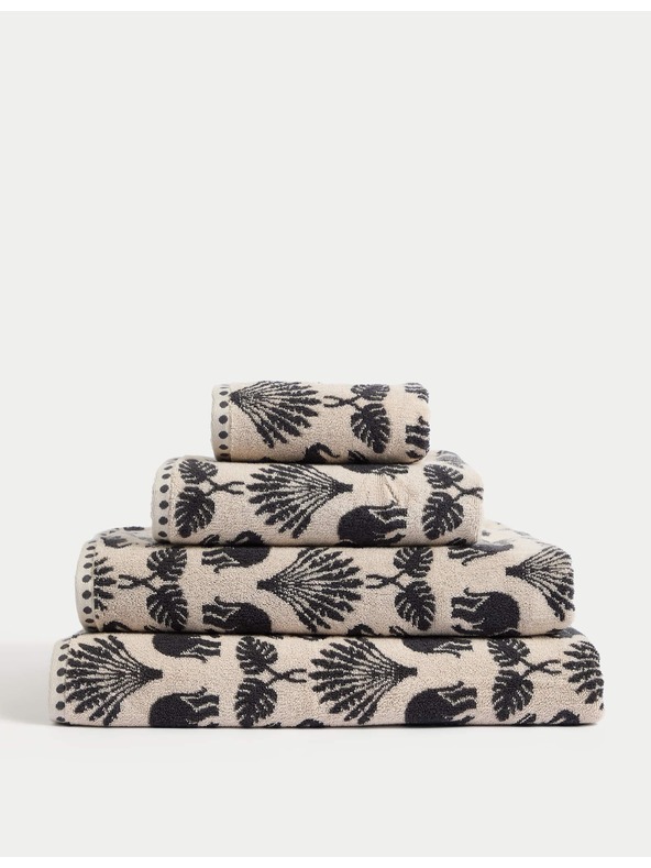 Marks & Spencer Uterák z čistej bavlny s motívom slona a paliem Marks & Spencer sivá