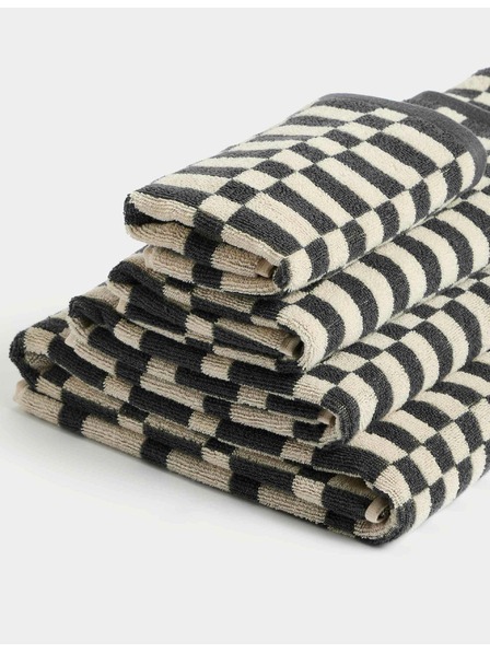 Marks & Spencer Uterák z čistej bavlny s geometrickým vzorom kociek Marks & Spencer sivá