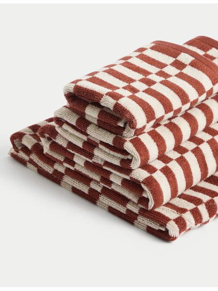 Marks & Spencer Uterák z čistej bavlny s geometrickým vzorom kociek Marks & Spencer sivá