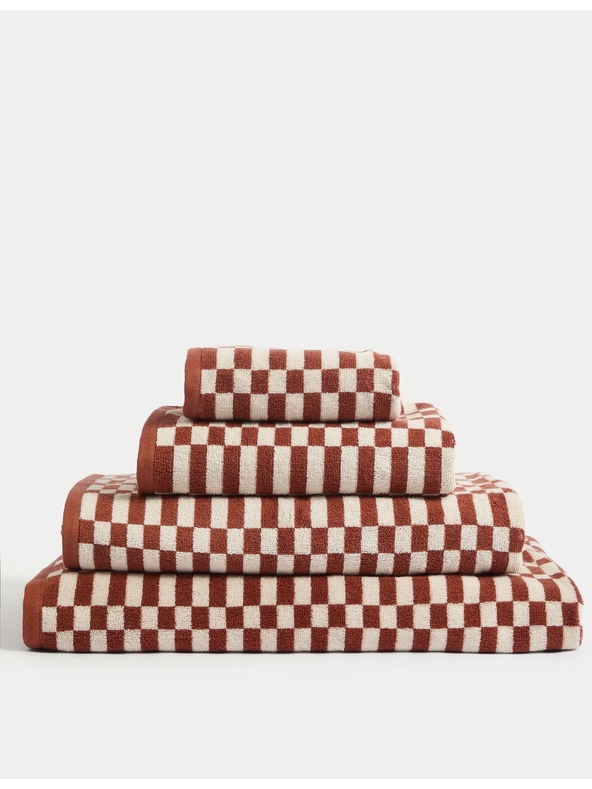 Marks & Spencer Uterák z čistej bavlny s geometrickým vzorom kociek Marks & Spencer sivá