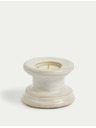 Marks & Spencer Keramický stojan na sviečku a čajovú sviečku Marks & Spencer biela