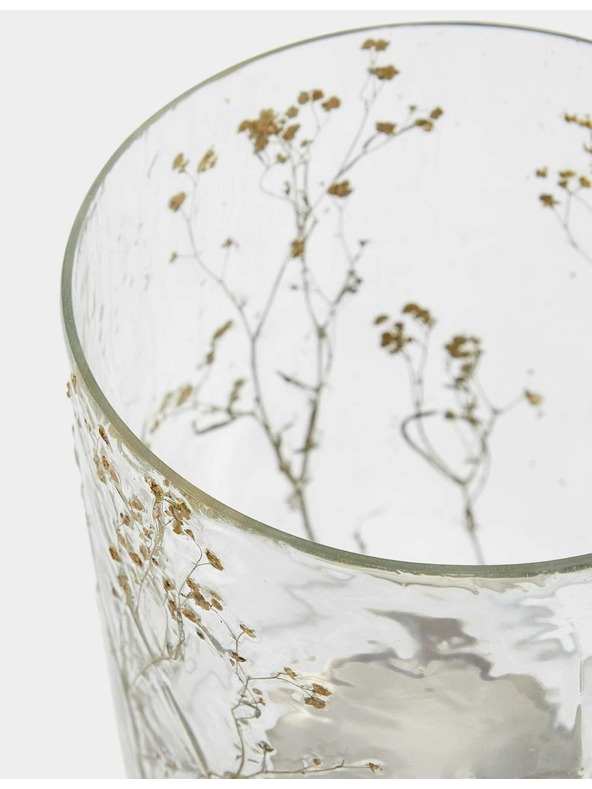 Marks & Spencer Svietnik Hurricane s vytlačeným kvetom Marks & Spencer béžová