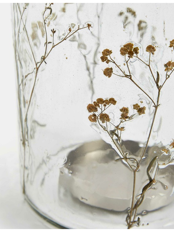 Marks & Spencer Svietnik Hurricane s vytlačeným kvetom Marks & Spencer béžová