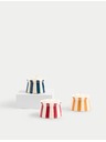 Marks & Spencer Sada 3 pruhovaných keramických držiakov čajovej sviečky Marks & Spencer viacfarebná