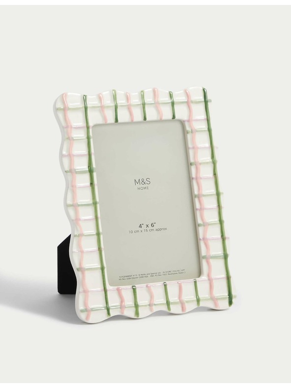 Marks & Spencer Keramický fotorámček Wiggle Check, 4 x 6 palcov Marks & Spencer viacfarebná
