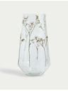 Marks & Spencer Sklenená váza s motívom kvetín Marks & Spencer béžová