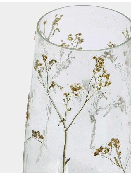 Marks & Spencer Sklenená váza s motívom kvetín Marks & Spencer béžová