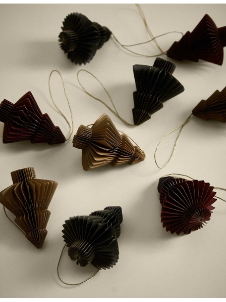 Marks & Spencer 9 ks závesných dekorácií papierové stromy Marks & Spencer viacfarebná