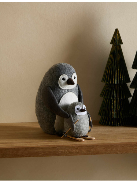 Marks & Spencer Dvojitá dekorácia do izby s tučniakom z plsti Marks & Spencer sivá