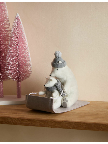 Marks & Spencer Dekorácia do izby s plsteným ľadovým medveďom Marks & Spencer biela