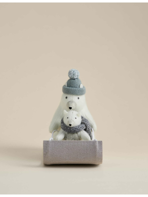 Marks & Spencer Dekorácia do izby s plsteným ľadovým medveďom Marks & Spencer biela