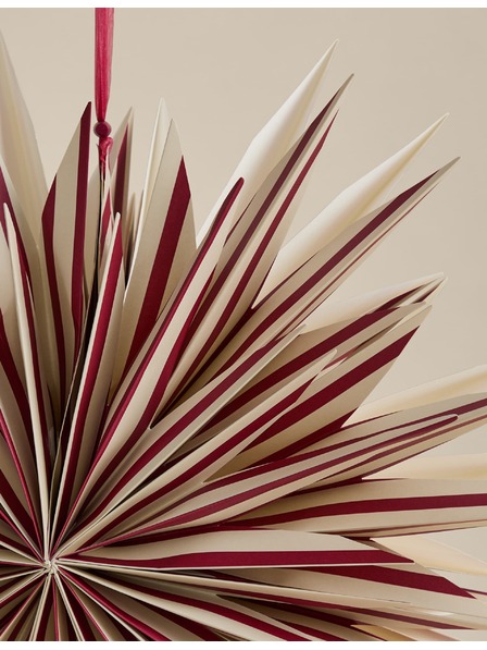 Marks & Spencer 3D pruhovaná papierová dekorácia v tvare hviezdy Marks & Spencer červená