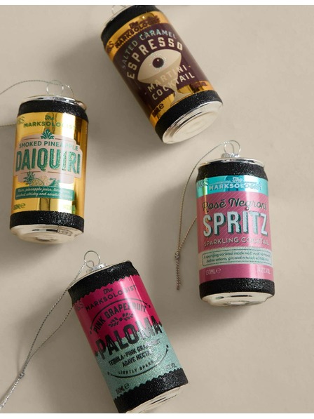 Marks & Spencer Závesné dekorácie cínu s motívom marksologa, sada 4 ks Marks & Spencer viacfarebná