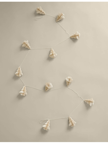 Marks & Spencer Papierové vianočné girlandové stromčeky Marks & Spencer biela