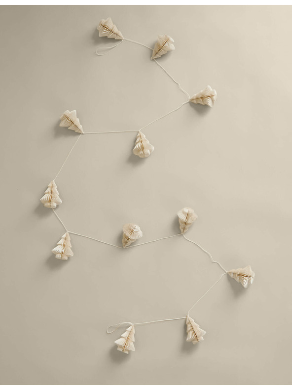 Marks & Spencer Papierové vianočné girlandové stromčeky Marks & Spencer biela