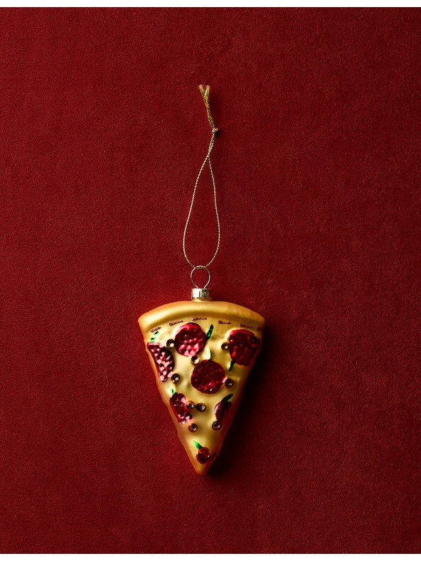 Marks & Spencer Sklenená závesná dekorácia s plátkom pizze Marks & Spencer viacfarebná