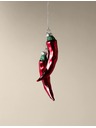 Marks & Spencer Sklenená dekorácia s chilli papričkami Marks & Spencer červená