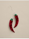 Marks & Spencer Sklenená dekorácia s chilli papričkami Marks & Spencer červená