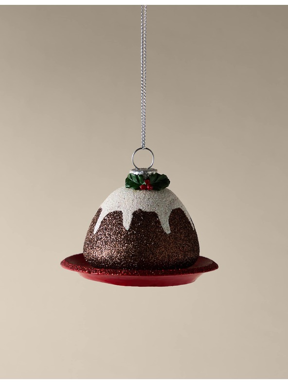 Marks & Spencer Vianočný puding ako závesná dekorácia Marks & Spencer hnedá