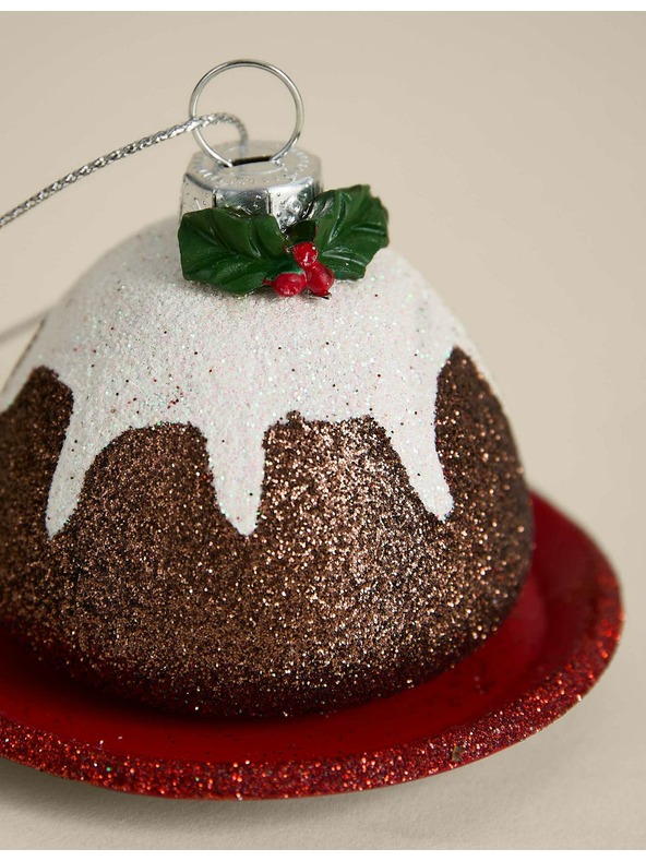 Marks & Spencer Vianočný puding ako závesná dekorácia Marks & Spencer hnedá