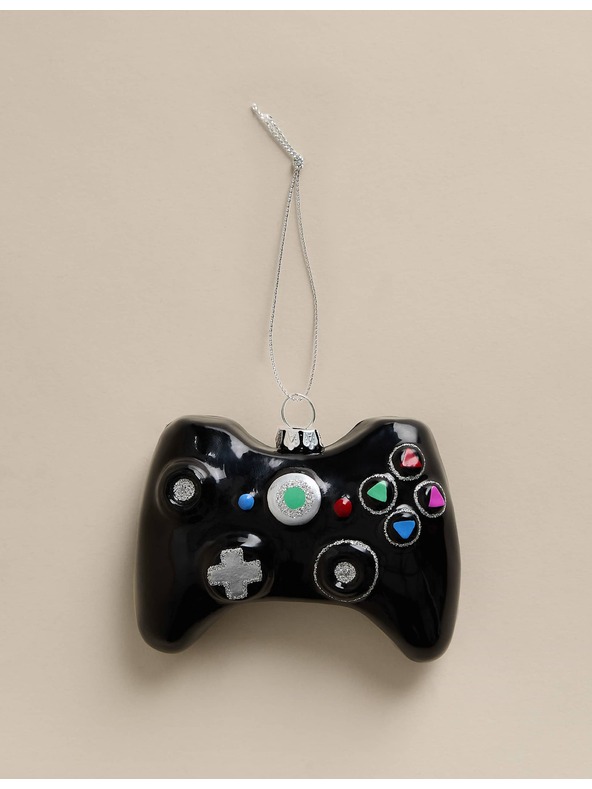 Marks & Spencer Závesná sklenená dekorácia v podobe herného ovládača Marks & Spencer čierna