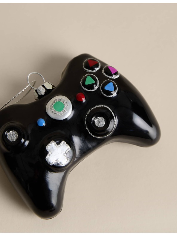 Marks & Spencer Závesná sklenená dekorácia v podobe herného ovládača Marks & Spencer čierna