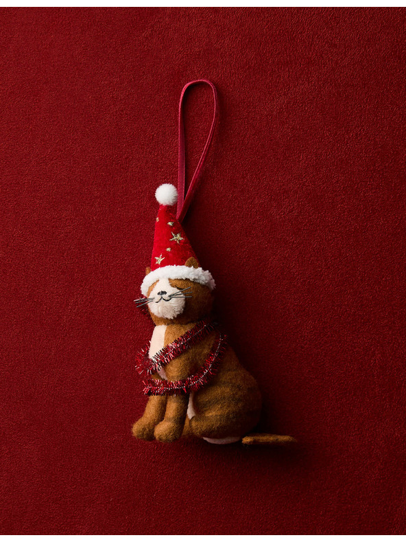 Marks & Spencer Závesná plstená dekorácia s mačkou Marks & Spencer čierna