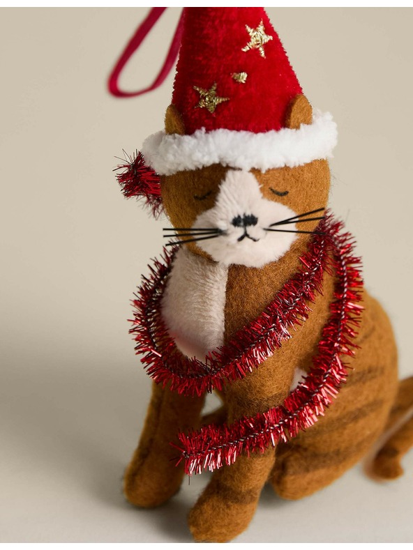 Marks & Spencer Závesná plstená dekorácia s mačkou Marks & Spencer čierna