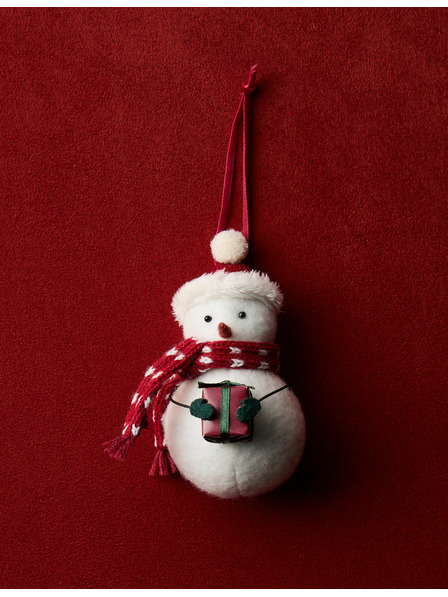 Marks & Spencer Plstené zavesenie Dekorácia snehuliak Marks & Spencer biela