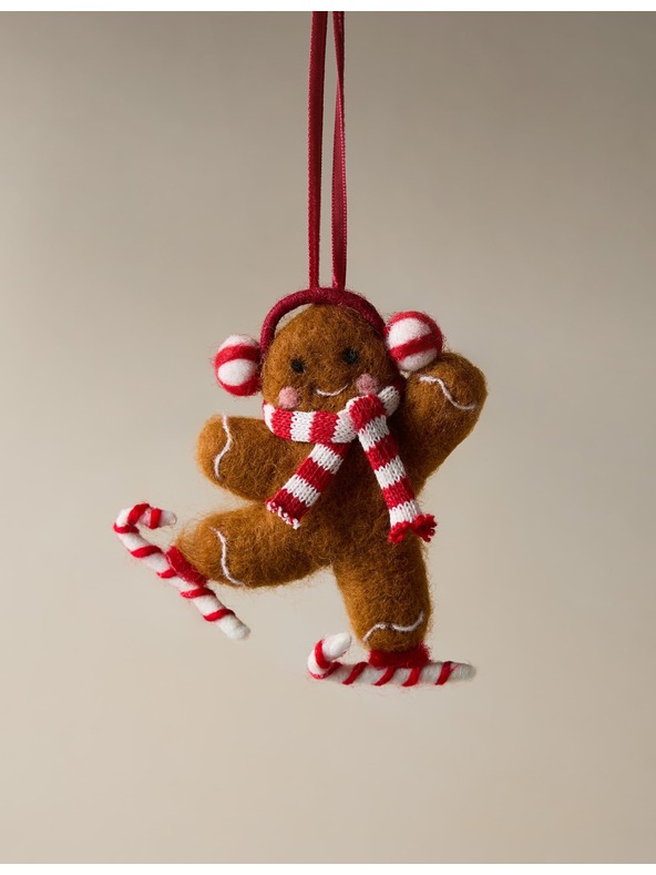 Marks & Spencer Závesná dekorácia z plsteného perníka Marks & Spencer hnedá