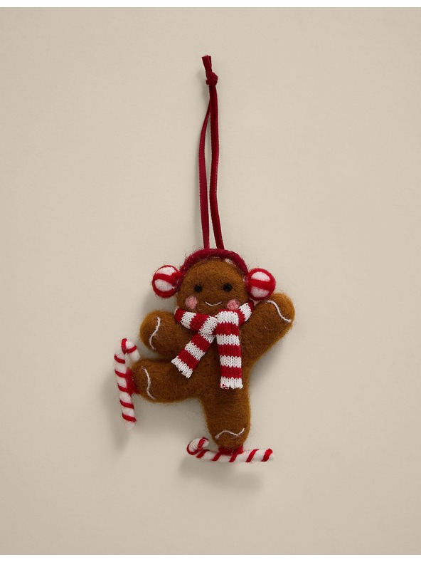 Marks & Spencer Závesná dekorácia z plsteného perníka Marks & Spencer hnedá