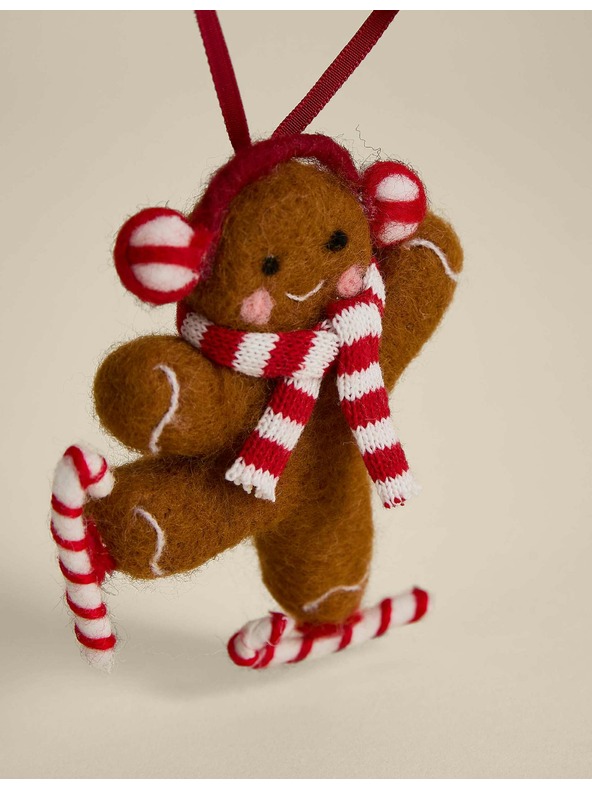 Marks & Spencer Závesná dekorácia z plsteného perníka Marks & Spencer hnedá