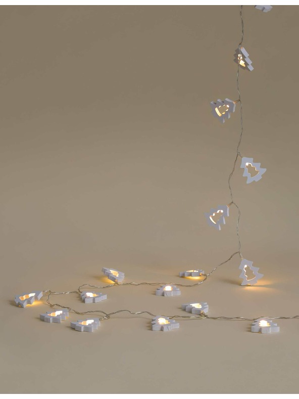 Marks & Spencer Svetelný reťazec na vianočný stromček, s 20 svetielkami, na batériu Marks & Spencer biela