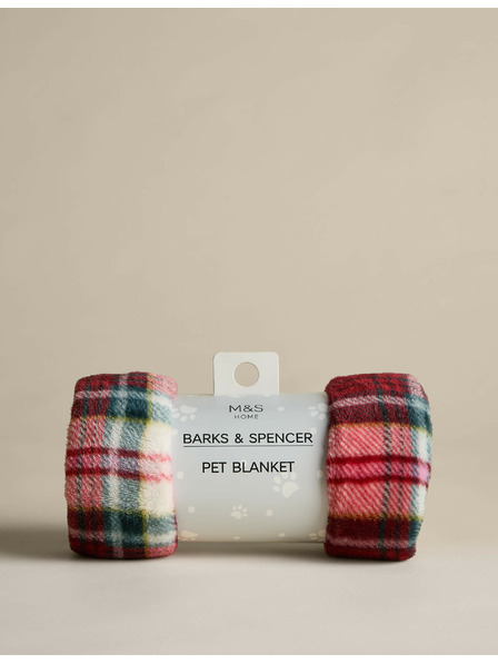 Marks & Spencer Tartanová deka pre domácich miláčikov Marks & Spencer červená