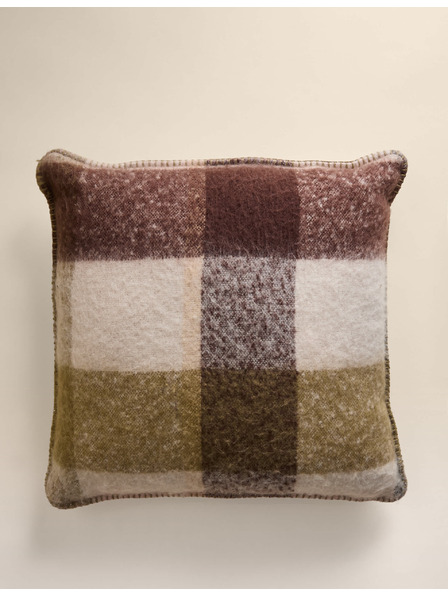 Marks & Spencer Kockovaný vankúš z umelého česaného mohéru Marks & Spencer zelená