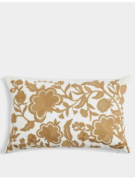 Marks & Spencer Podhlavník zo zmesi ľanu s kvetinovou vyšívanou potlačou Marks & Spencer zlatá